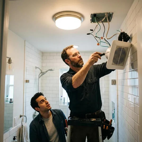 badkamerventilator aansluiten op lamp