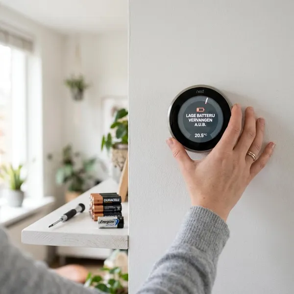 Nest thermostaat batterij bijna leeg