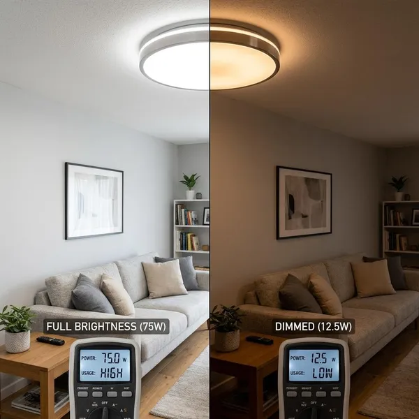 verbruikt een lamp minder bij dimmen